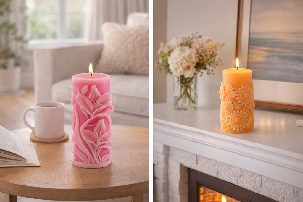 30 Silicone Molds for DIY Candles, Soap & Resin – 6 Unique Shapes (5 Each)